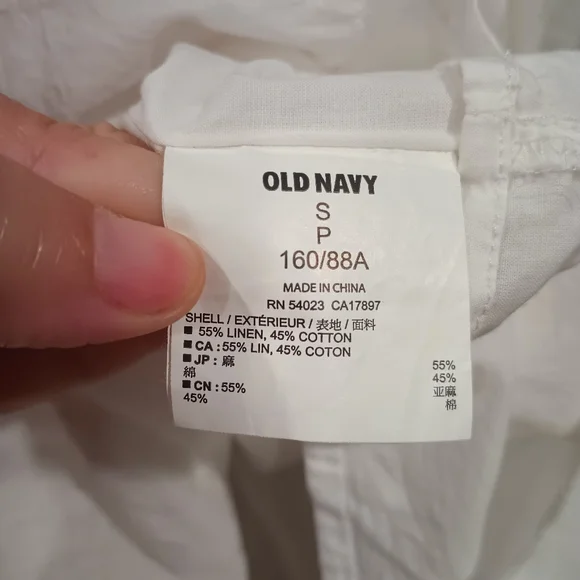 Old Navy White Red and Navy Blue Spaghetti Strap Linen Dress Size S - Picture 8 of 9